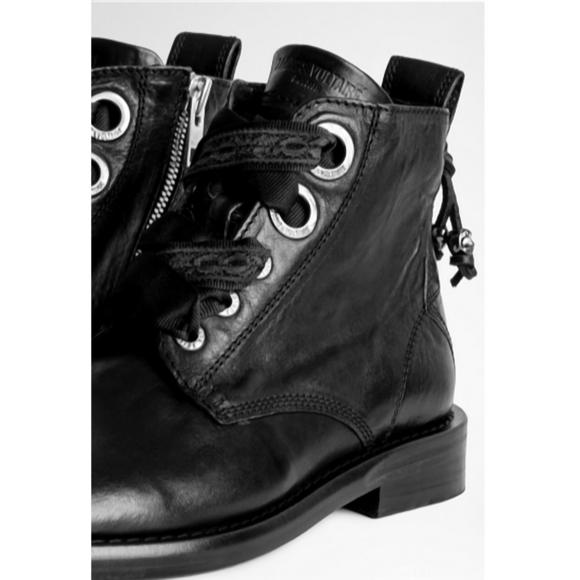 NEW ZADIG & VOLTAIRE laureen roma leather boot in black - Picture 6 of 9